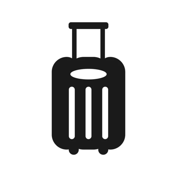 Wagen Tas Bagage Eenvoudige Zwarte Geïsoleerde Vector Pictogram Bagagesymbool — Stockvector