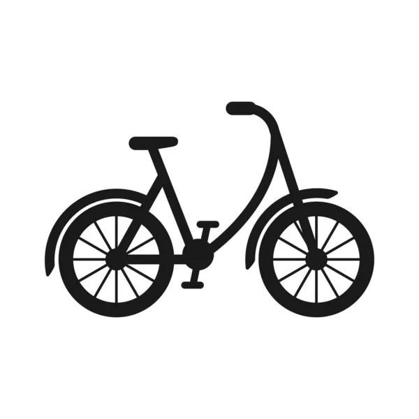 Bicicleta Negro Aislado Icono Silueta Vectorial Glifo Bicicleta Retro Símbolo — Archivo Imágenes Vectoriales