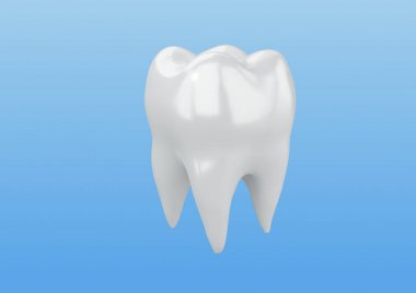 Dijital olarak insan molar diş, 3d rendering şeklinde