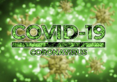 Coronavirus 'un sebep olduğu Covid-19 hastalığının grafik afişi. Önleme ve sağlık hizmetleri için bilgilendirici poster. Uzayı kopyala 3B görüntüleme