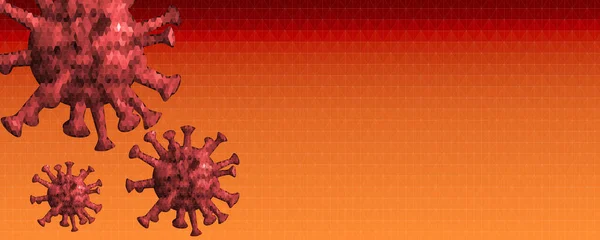 graphic banner lettering of the Covid-19 disease caused by coronavirus. Informative poster for prevention and health care. Copy space. 3D rendering