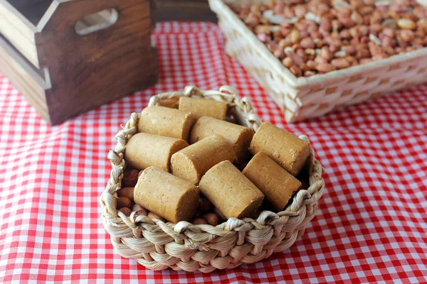 Dulce Maní Paoca Pacoca Dulce Tradicional Brasileño Base Maní Harina — Foto de Stock