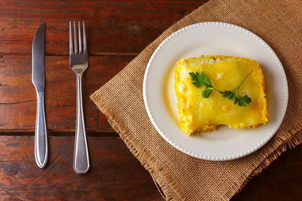 셰퍼드 Shepherds Pie 브라질 북동부 주에서 인기있는 요리이다 카사바 가루를 — 스톡 사진