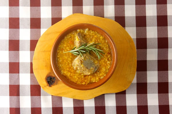 Canjiquinha Prato Tradicional Culinária Brasileira Feito Com Costeletas Porco Milho — Fotografia de Stock