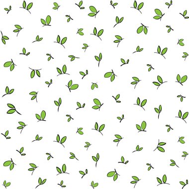 Yeşil yapraklı ve brunchlı basit vektör pürüzsüz desen, kapak için taze ve parlak tasarım. arka plan, tekstil, kağıt, kutular. Doğanın çevre dostu sembolü, yeşillik süsü