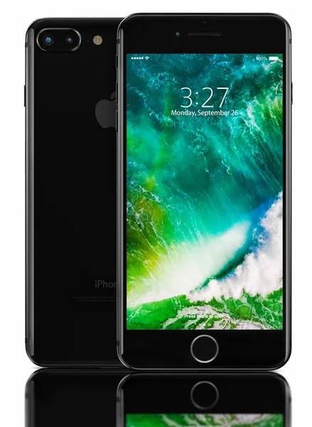 Pechschwarz iphone 7 plus — Stockfoto