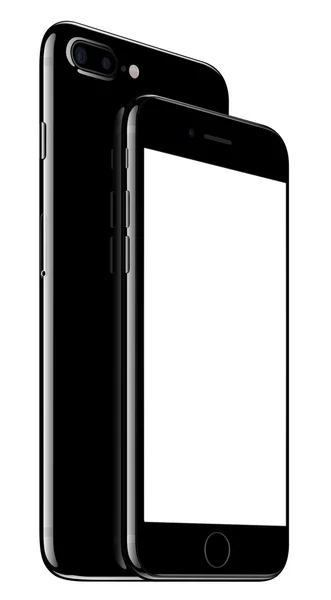 Smartphone nero sottile con schermo bianco vuoto — Vettoriale Stock