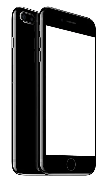 Siyah ince smartphone ile boş bir beyaz ekran