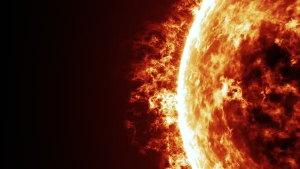 Animasi sun surface and solar flares — Stok Video