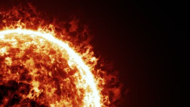 太陽の表面と太陽フレアのアニメーション