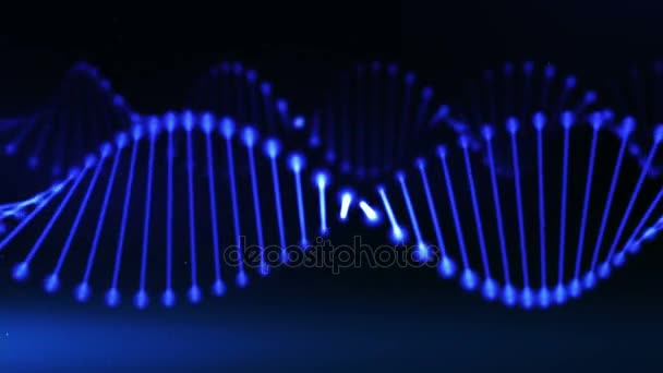 Абстрактная горизонтальная цепочка ДНК — стоковое видео