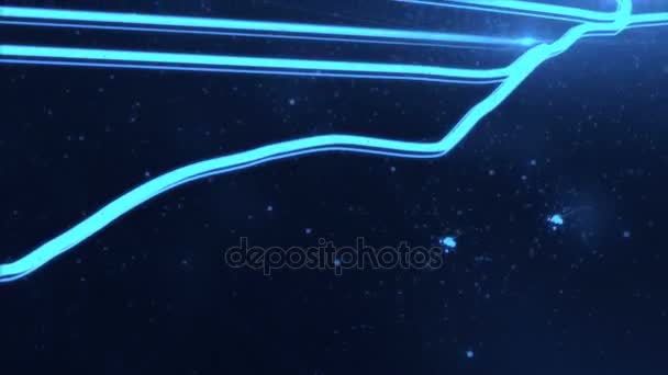 Jesus Christ on Cross being drawn with lights in space blue version — Stock Video