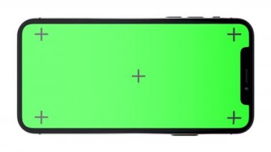 3D siyah telefon X ile yeşil perde ve Luma mat