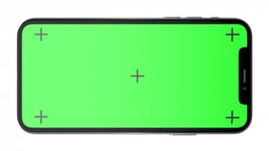 3D gümüş telefon X ile yeşil perde ve Luma mat