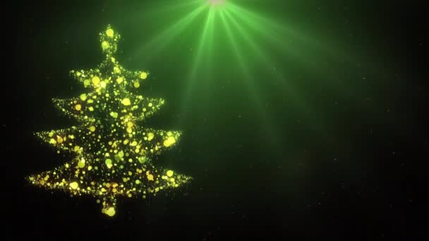 Animación Del Árbol Navidad Verde Texto Feliz Navidad Con Nieve — Vídeo de stock