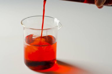 Fizik. Karışan sıvılar. 3 / 4 resim serisi.