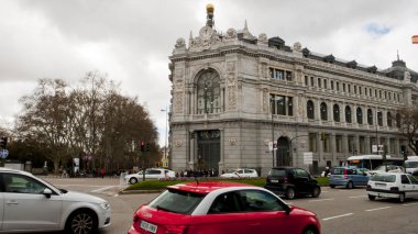 İspanya, Madrid Bankası görünümü. Banco de Espana.