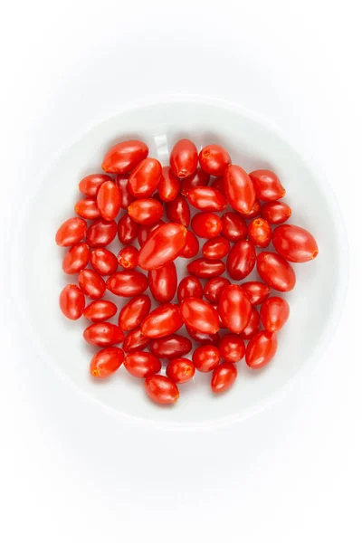 Fresh goji berries isolated on white copy space — Stock Photo, Image
