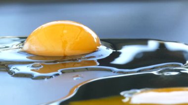 Çiğ yumurta yakın plan 4K