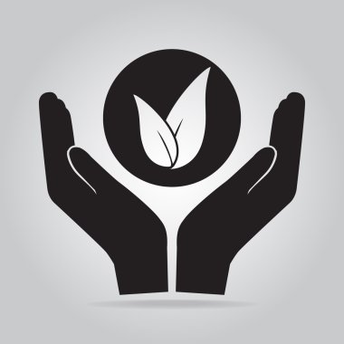 Elinde bitki yetiştirme simgesi