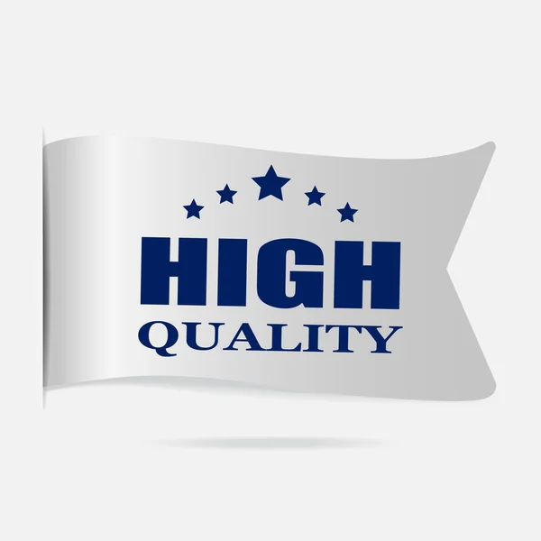 Etiqueta de alta calidad, insignia de cinta de plata — Vector de stock