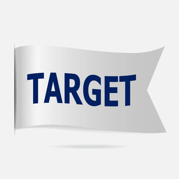 Target  label, silver ribbon badge — Stock Vector