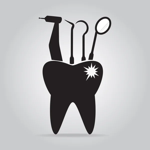 Icono de herramientas para dentistas y cavidades dentales — Archivo Imágenes Vectoriales