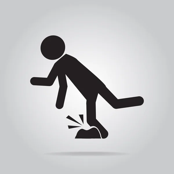 Man struikelen over op vloer, persoon letsel symbool illustratie — Stockvector