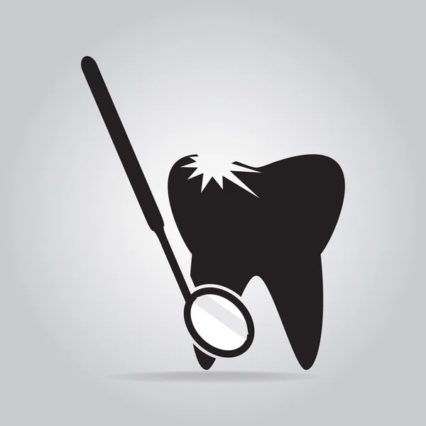 Cáries dentárias e ferramentas de dentista ícone — Vetor de Stock