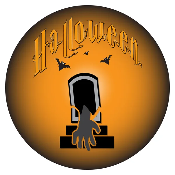 Hrob a rukou pro Halloween symbol — Stockový vektor