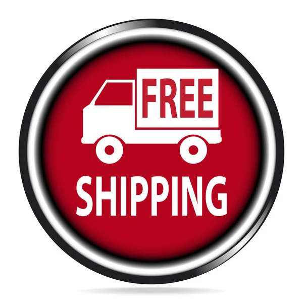 Botão de entrega gratuita, ilustração de crachá de ícone de serviço de carro — Vetor de Stock