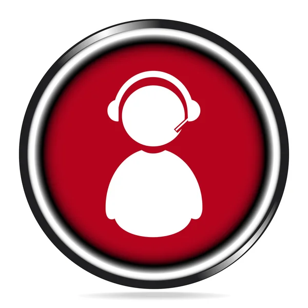 Botón de contacto, Operador, signo de contacto icono de la insignia ilustración — Vector de stock