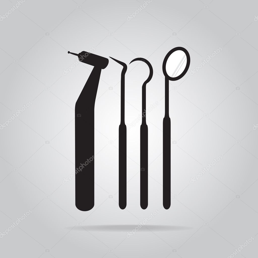 Dentist tools in glass equipment Royalty Free Vector Image