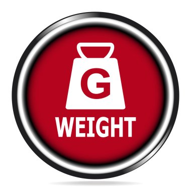 Ağırlık kırmızı kutsal kişilerin resmi düğme, simge vektör çizim