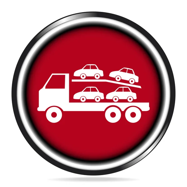 トレーラー トラック アイコン、トレーラー トラックと車ボタン ベクトル図 — ストックベクタ