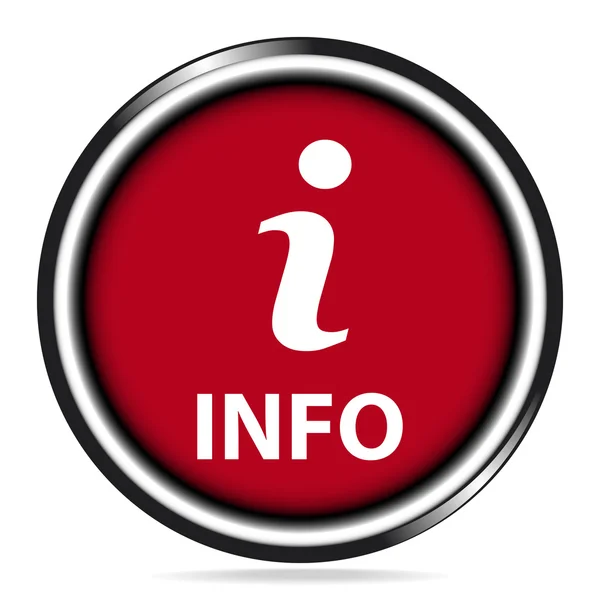 Info icône signe bouton rouge, illustration vectorielle — Image vectorielle