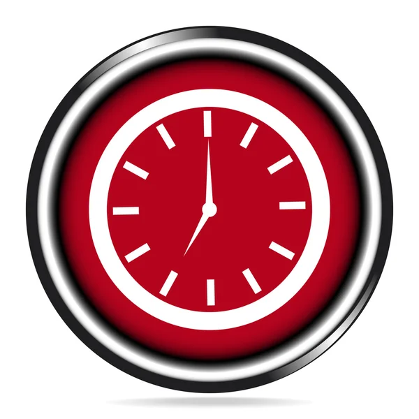 Klocka, vakna upp tecken röd knappikon — Stock vektor