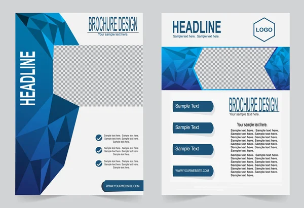 Brochure modello, Flyer design, colore blu astratto sfondo vettoriale — Vettoriale Stock