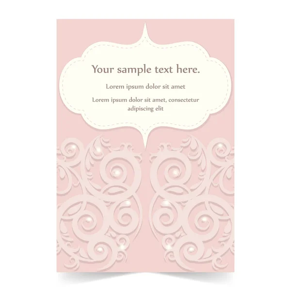 Carte d'invitation, carte de mariage avec fond ornemental — Image vectorielle