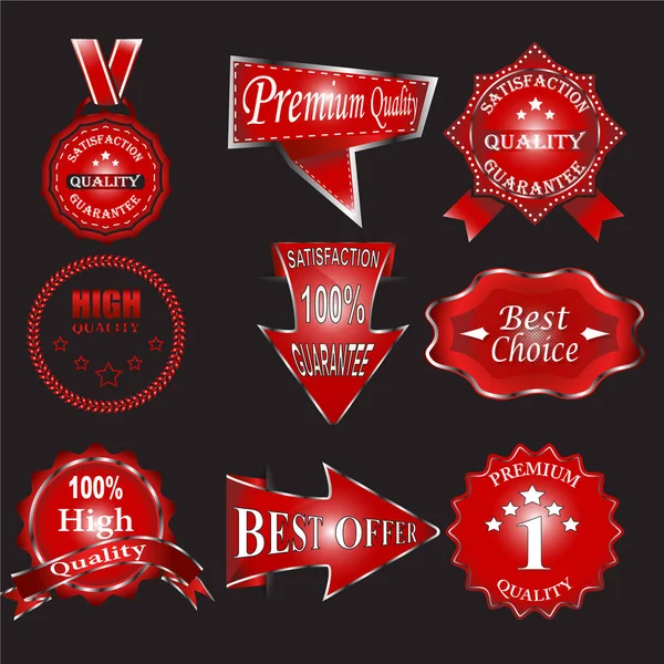 Set of badges, sale red label — Stock Vector