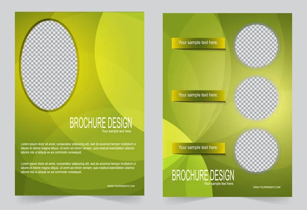 Шаблон брошюры, дизайн флаера желтый и зеленый шаблон градиента — стоковый вектор