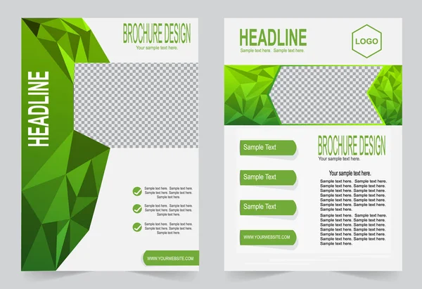 Modello di brochure, Flyer template design verde — Vettoriale Stock