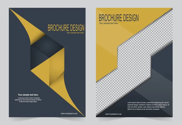 Brochure template, Flyer design black and yellow template