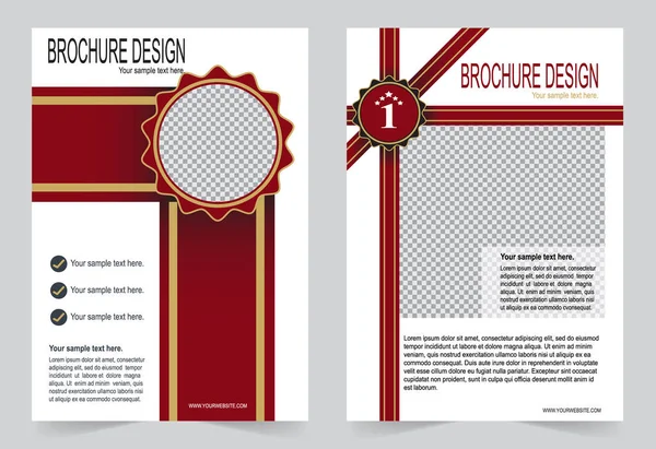 Broschüre Vorlage, Flyer Design rote Vorlage — Stockvektor