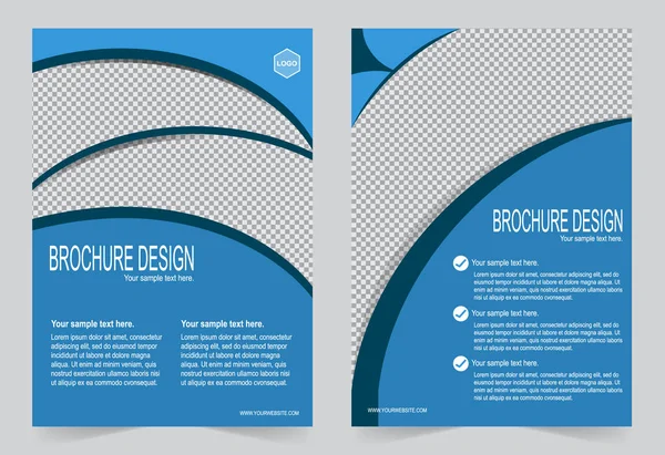 Шаблон брошюры, дизайн флаера синий шаблон — стоковый вектор