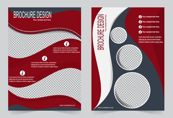 Broschüre Vorlage, Flyer Design rote Farbschablone — Stockvektor