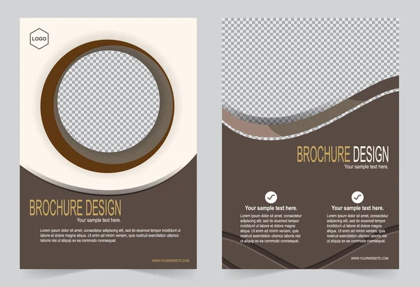 Brosjyre mal, Flyer design mocha fargemal – stockvektor