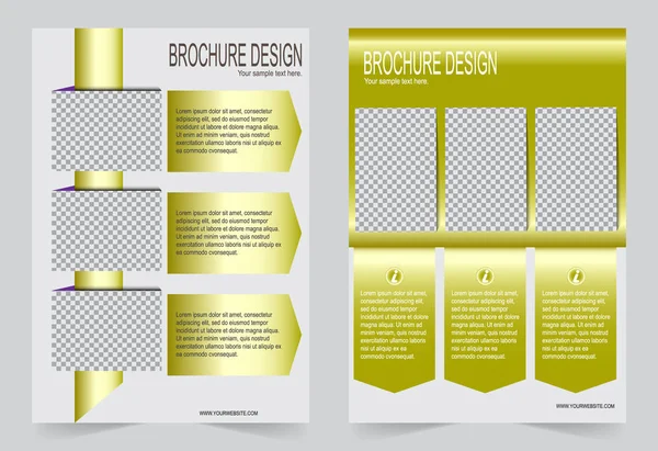 Шаблон брошюры, золотой шаблон дизайна флаера — стоковый вектор