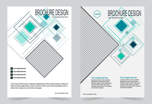 Brochure, Flyer design green color template — Stock Vector