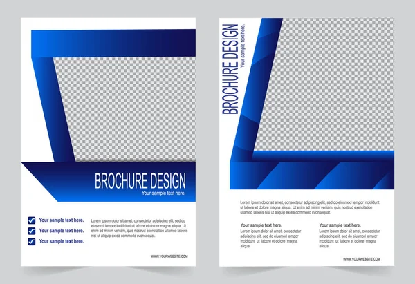 Брошюра, дизайн флаера синий шаблон цвета — стоковый вектор